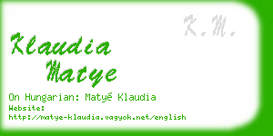 klaudia matye business card
